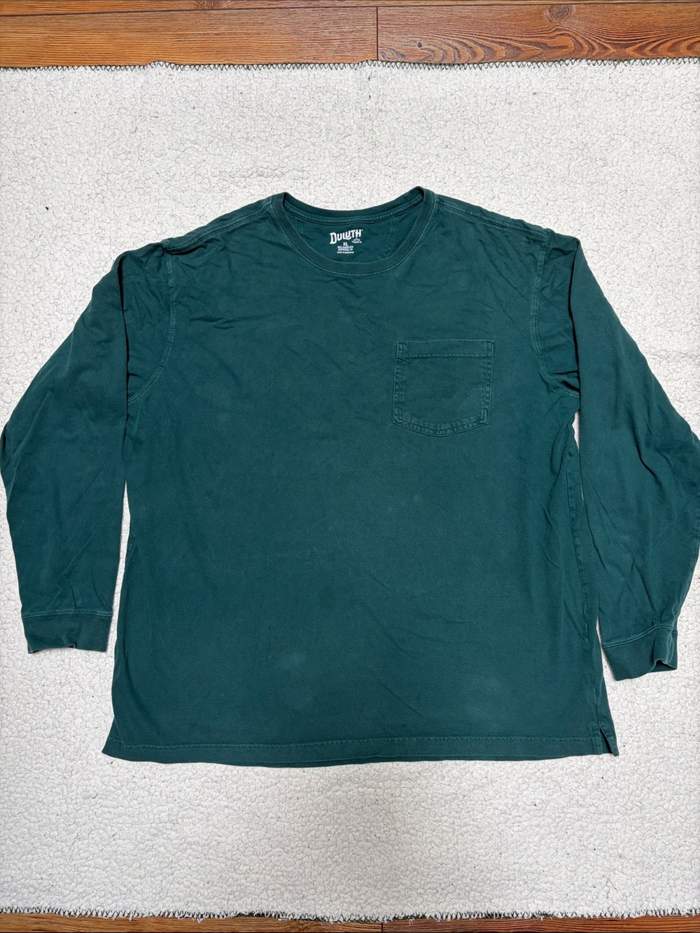Duluth Trading Co Dark Green Long Sleeve Pocket Tee